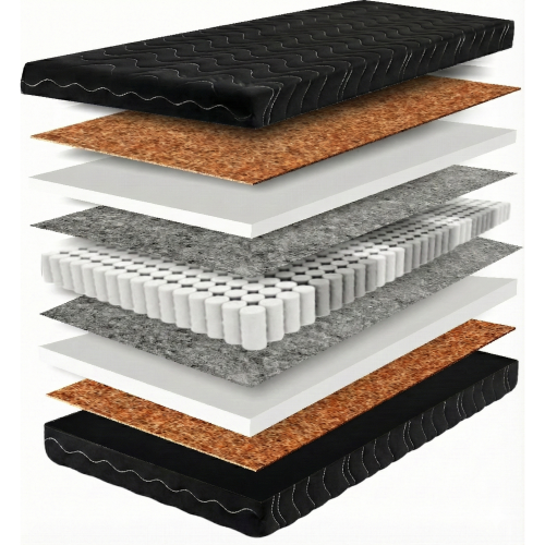 Materac kieszeniowy obustronny kokos H4 w czarnym pokrowcu