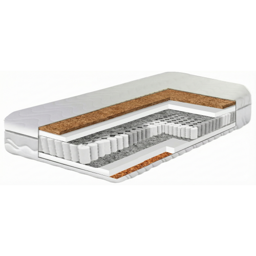 Materac kieszeniowy obustronny kokos H4 w białym pokrowcu