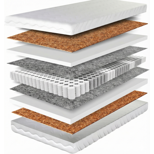 Materac kieszeniowy obustronny kokos H4 w białym pokrowcu